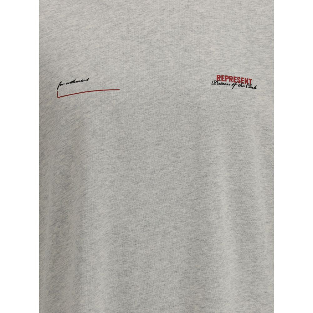 Represent Gray Cotton T-Shirt for Men - Modern Casual Wear