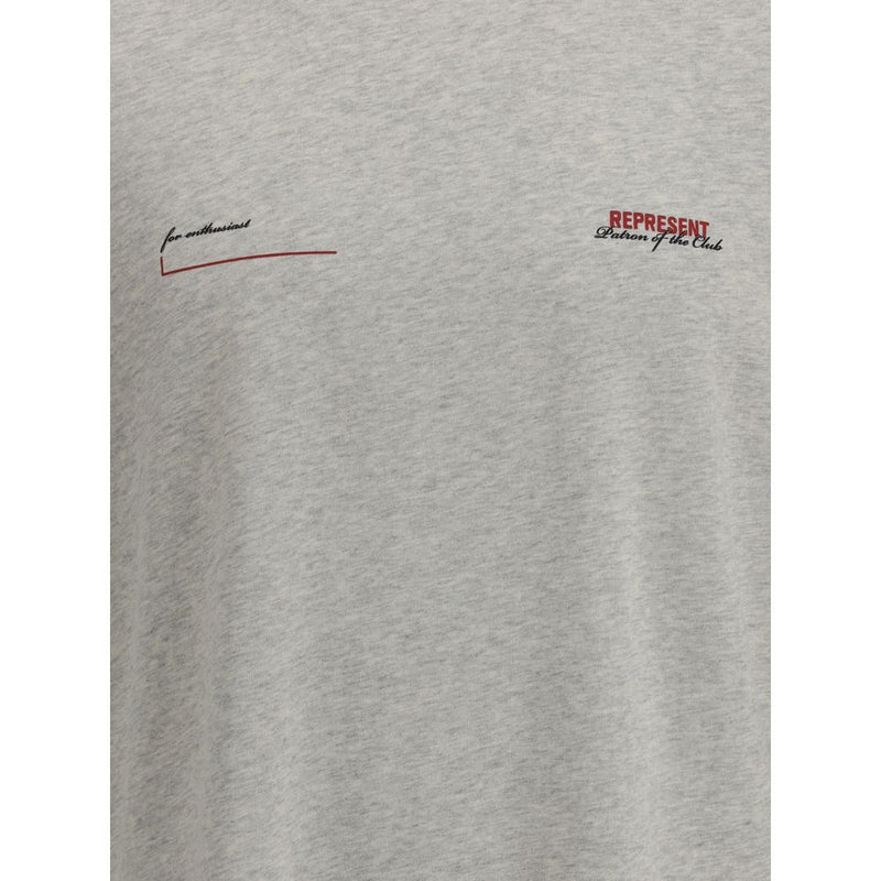Represent Gray Cotton T-Shirt for Men - Modern Casual Wear