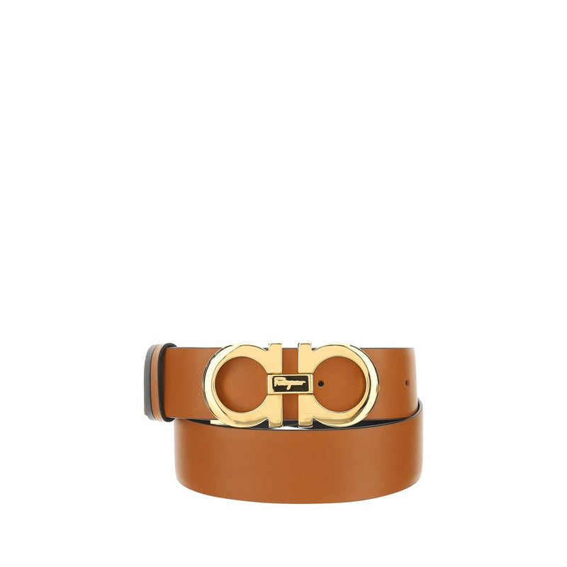 Ferragamo Brown Calf Leather Bos Taurus Regular Belt - 28 Inches