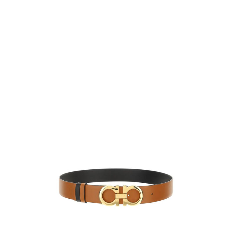 Ferragamo Brown Calf Leather Bos Taurus Regular Belt - 28 Inches