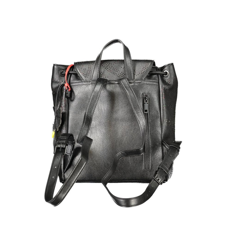 Sac à dos en polyuréthane noir pour femmes Desigual Nero