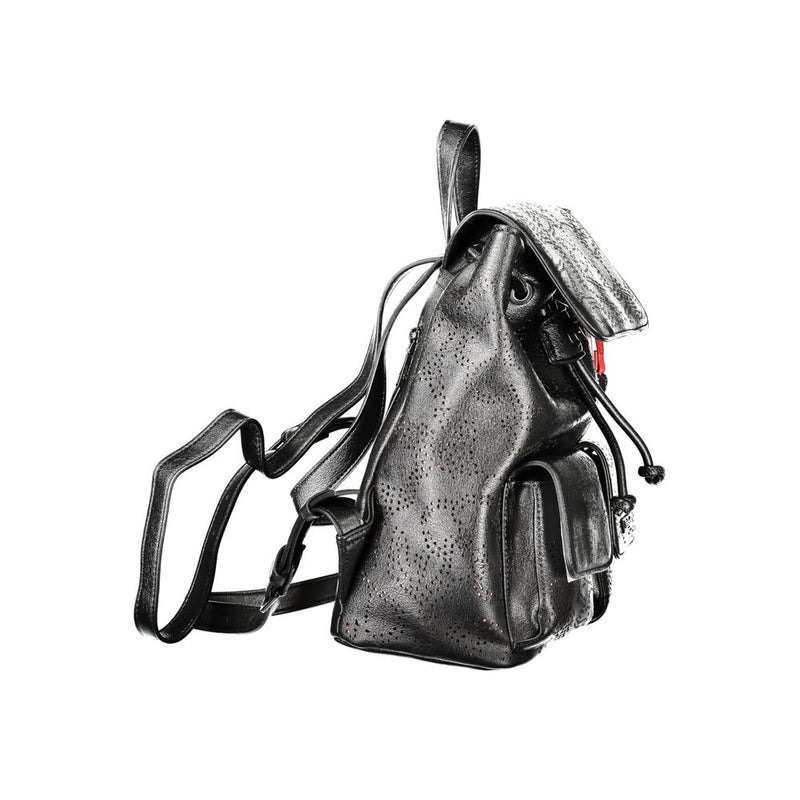 Sac à dos en polyuréthane noir pour femmes Desigual Nero
