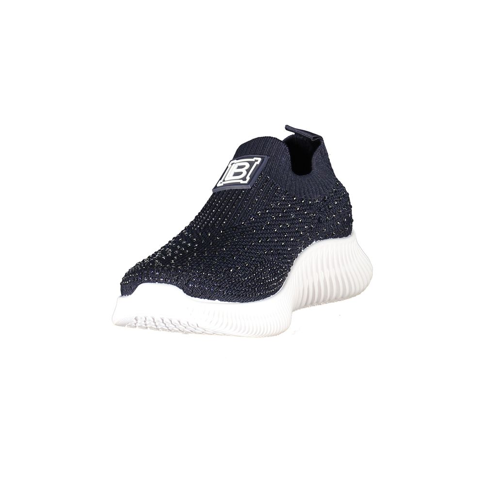 Laura Biagiotti Blue Rhinestone Women Sneakers