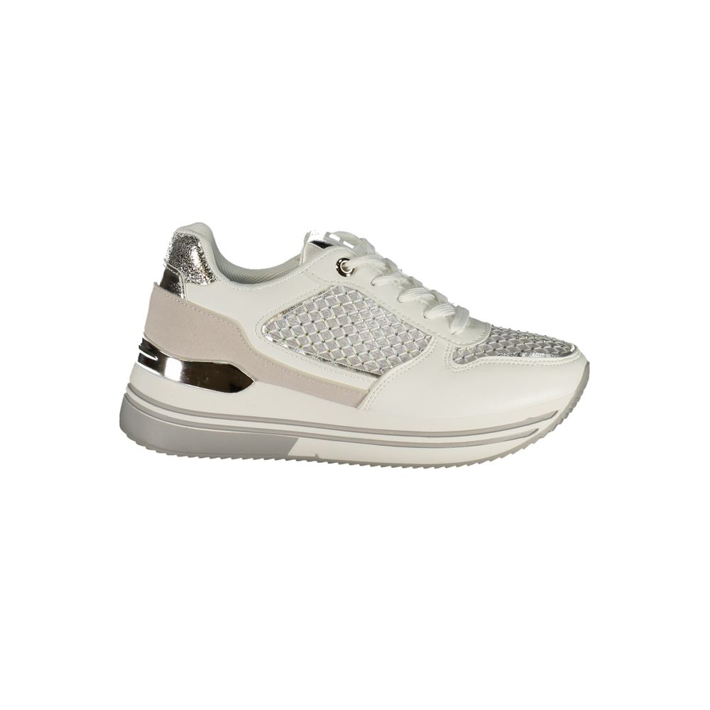 Laura Biagiotti Bianco Women Sneaker with Rhinestone Accents