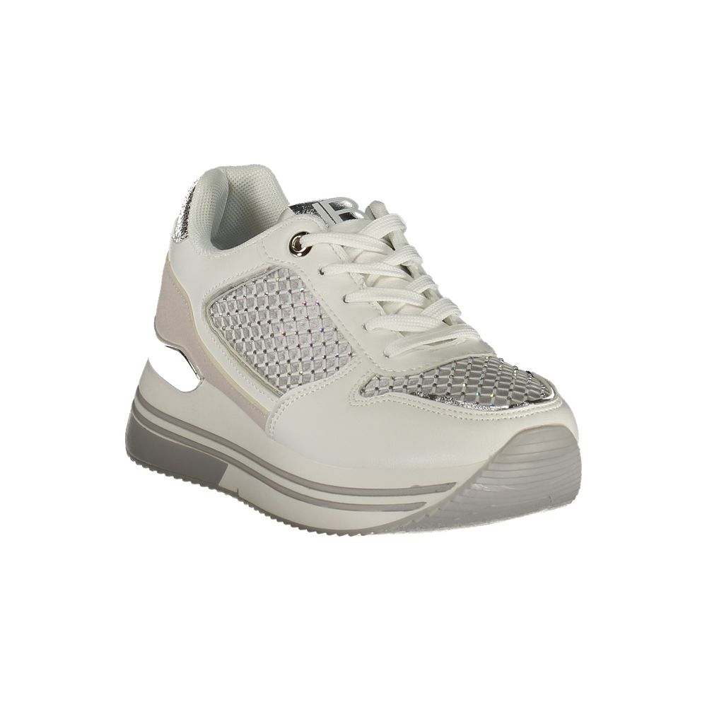Laura Biagiotti Bianco Women Sneaker with Rhinestone Accents