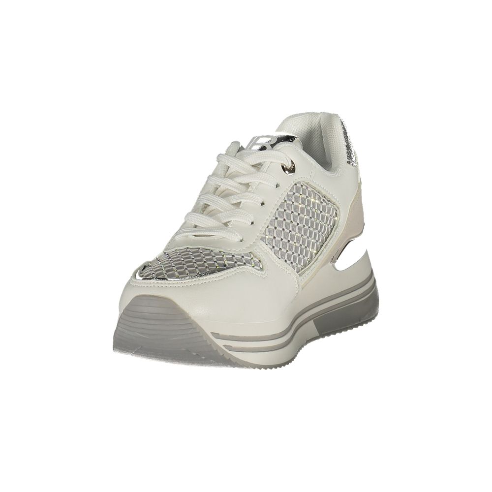 Laura Biagiotti Bianco Women Sneaker with Rhinestone Accents
