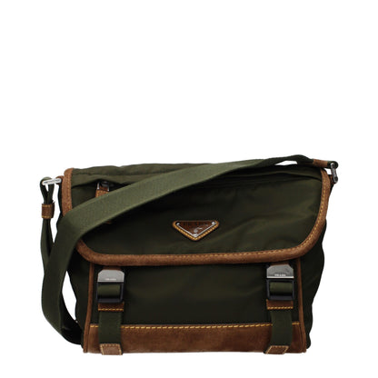 Sac bandoulière Prada en tissu vert