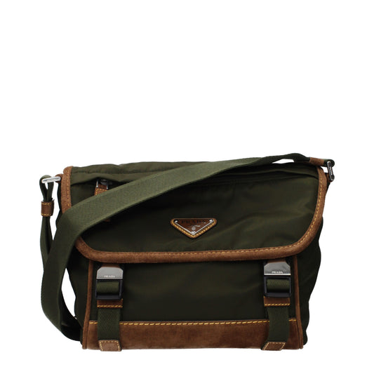 Sac bandoulière Prada en tissu vert