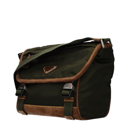 Sac bandoulière Prada en tissu vert