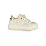 Laura Biagiotti Bianco Women Sneaker with Gold Accents