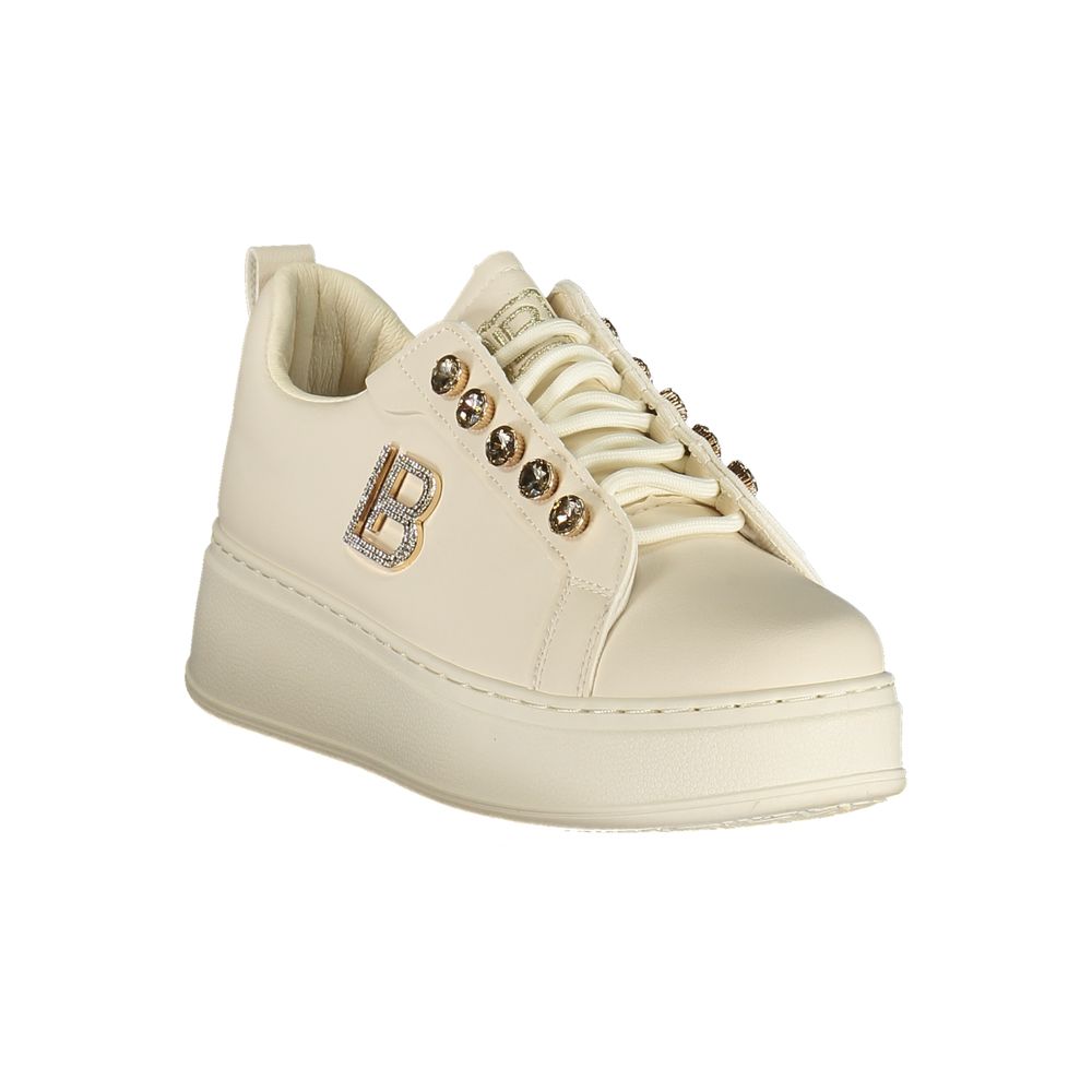 Laura Biagiotti Bianco Women Sneaker with Rhinestone Accents