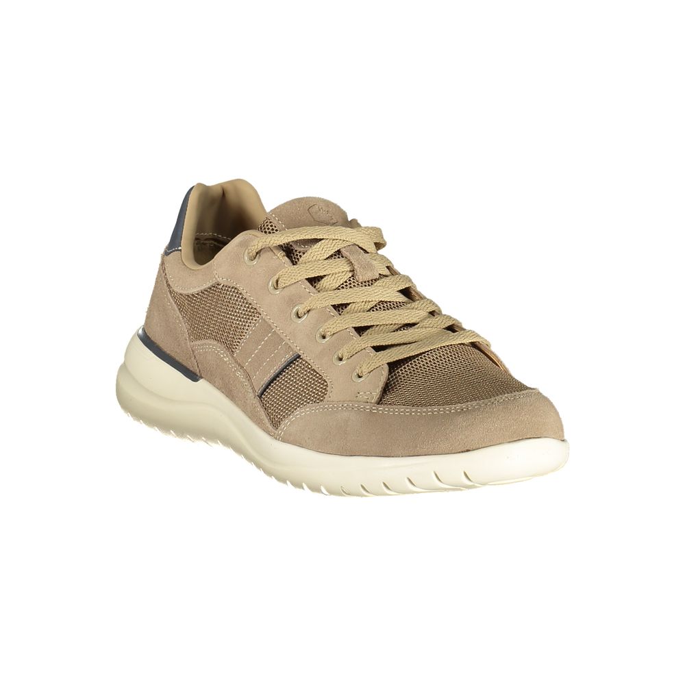Lumberjack Beige Polyurethane Men's Sneaker with Blue Accents