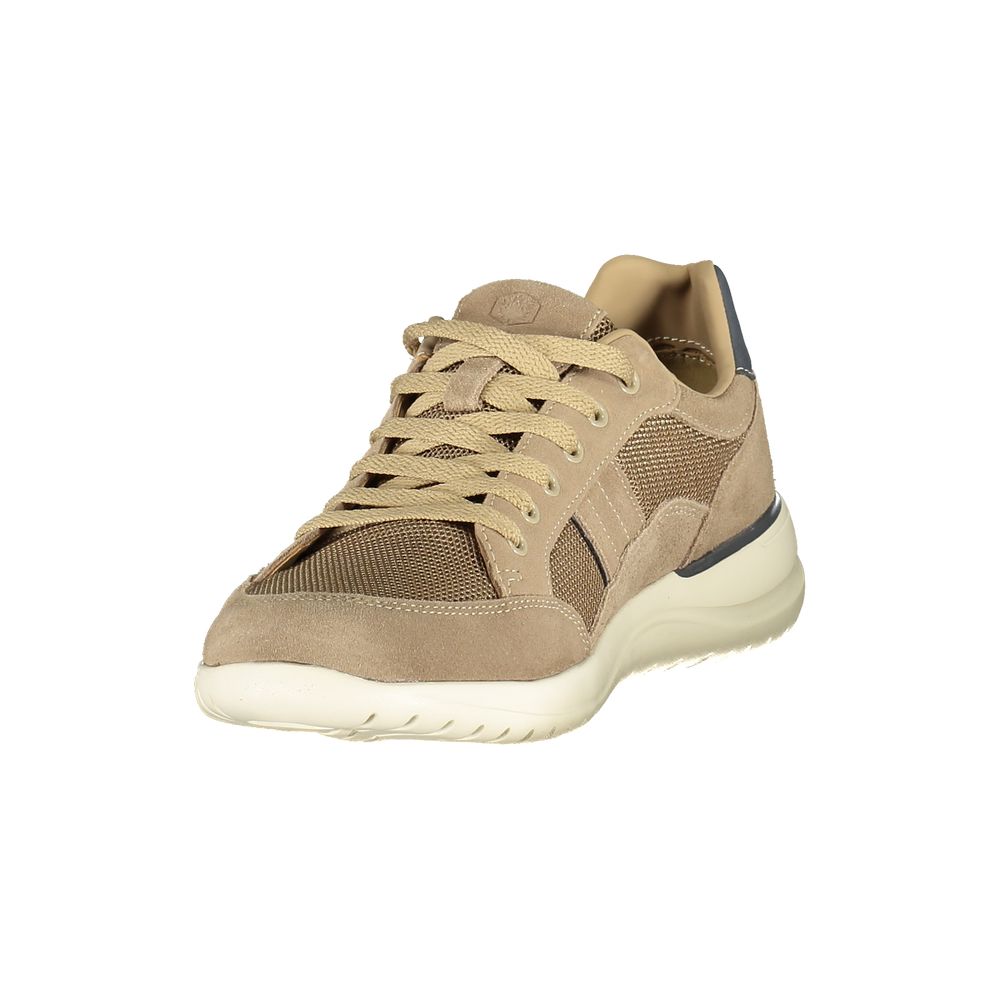 Lumberjack Beige Polyurethane Men's Sneaker with Blue Accents