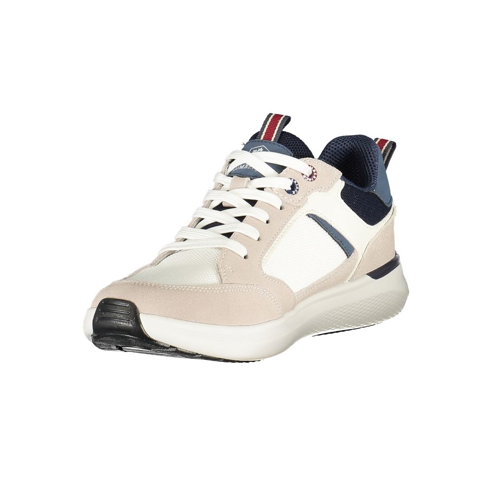 Lumberjack White Polyester Men's Sneakers with Blue Accents