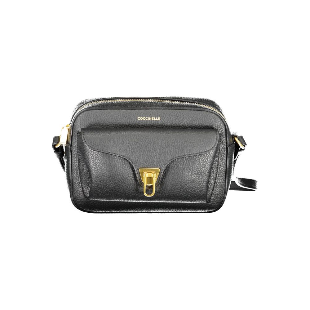 Sac bandoulière femme Coccinelle en cuir noir