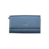 Coccinelle Blue Leather Wallet for Women - Metallic Soft Design
