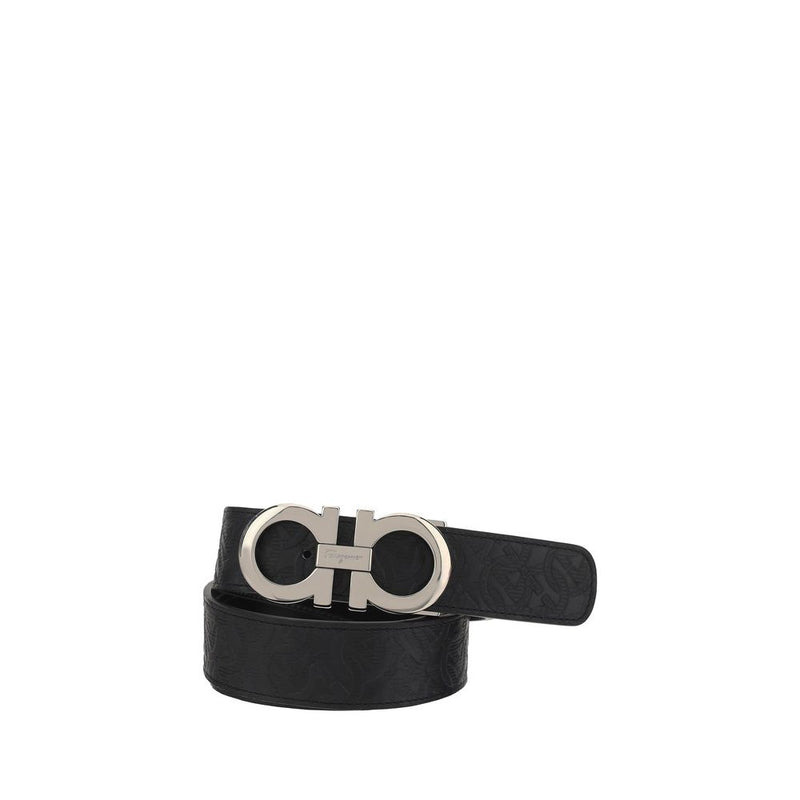 Ferragamo Zwart Kalfsleer Bos Taurus Riem