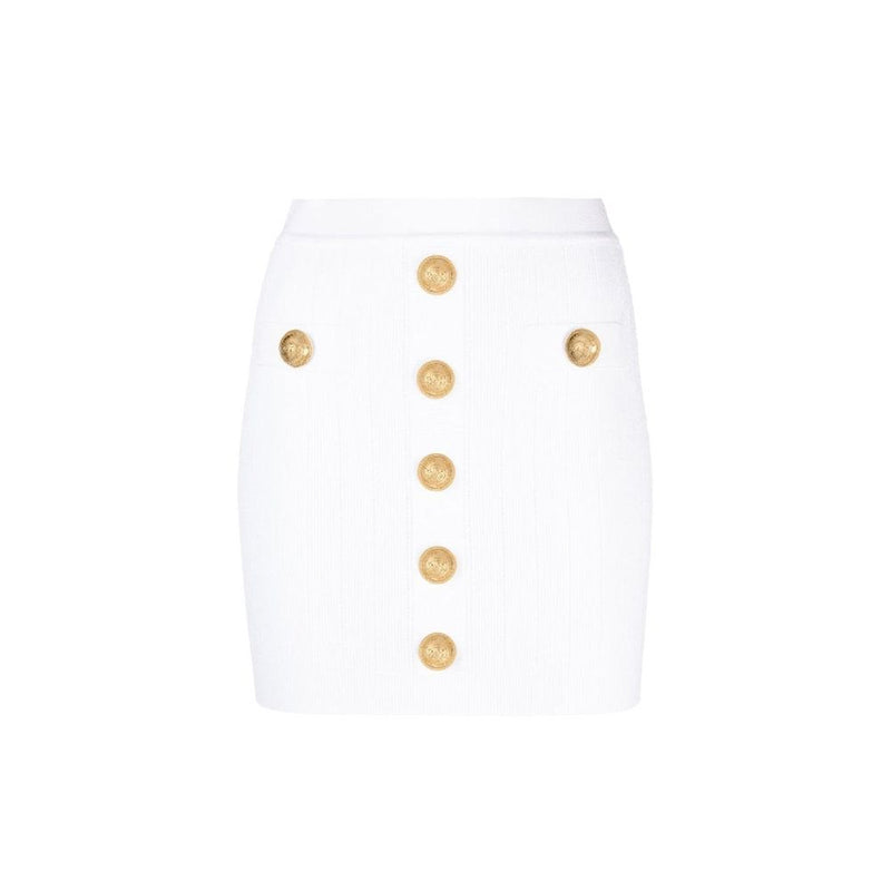 Balmain White Polyester Mini Skirt for Women