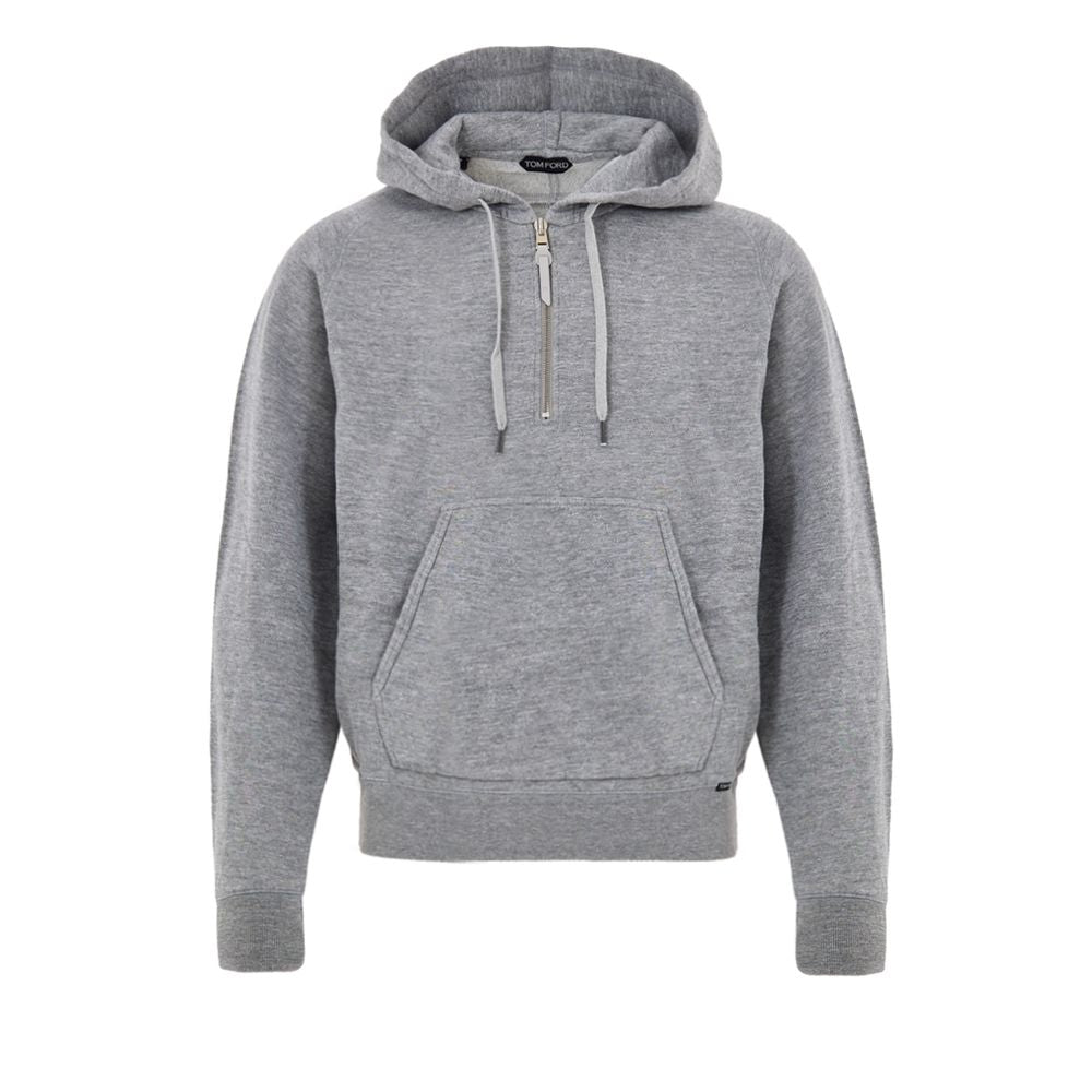 Sweat à capuche gris en coton Tom Ford