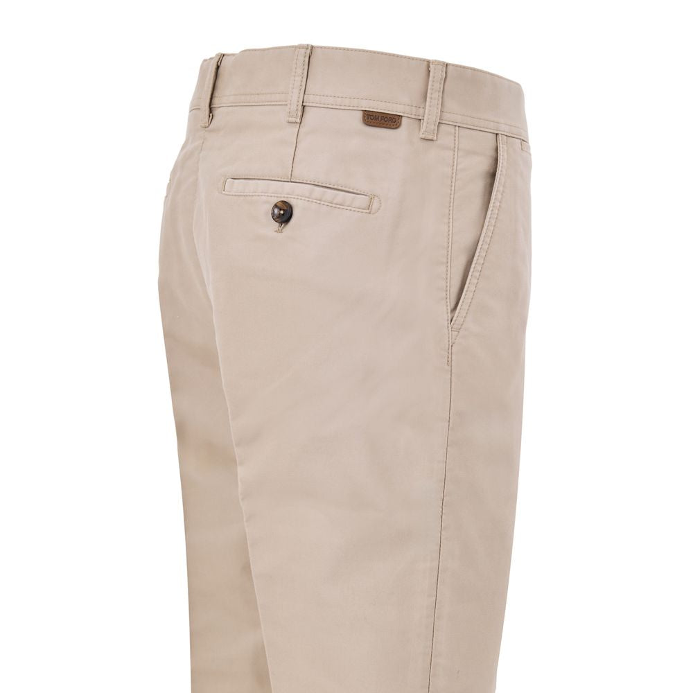 Pantalon chino en coton beige Tom Ford