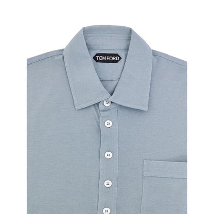 Tom Ford Blue Cotton Polo Shirt