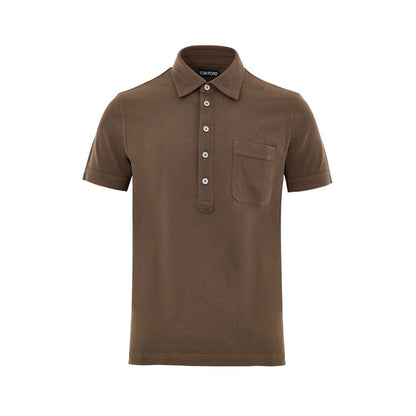 Polo en coton marron Tom Ford