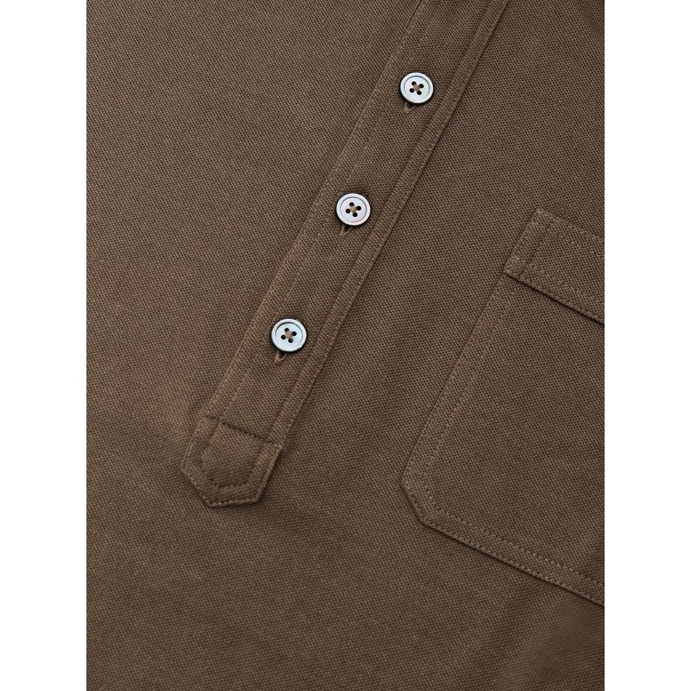 Polo en coton marron Tom Ford