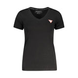 T-shirt Guess Jeans noir en coton pour femme