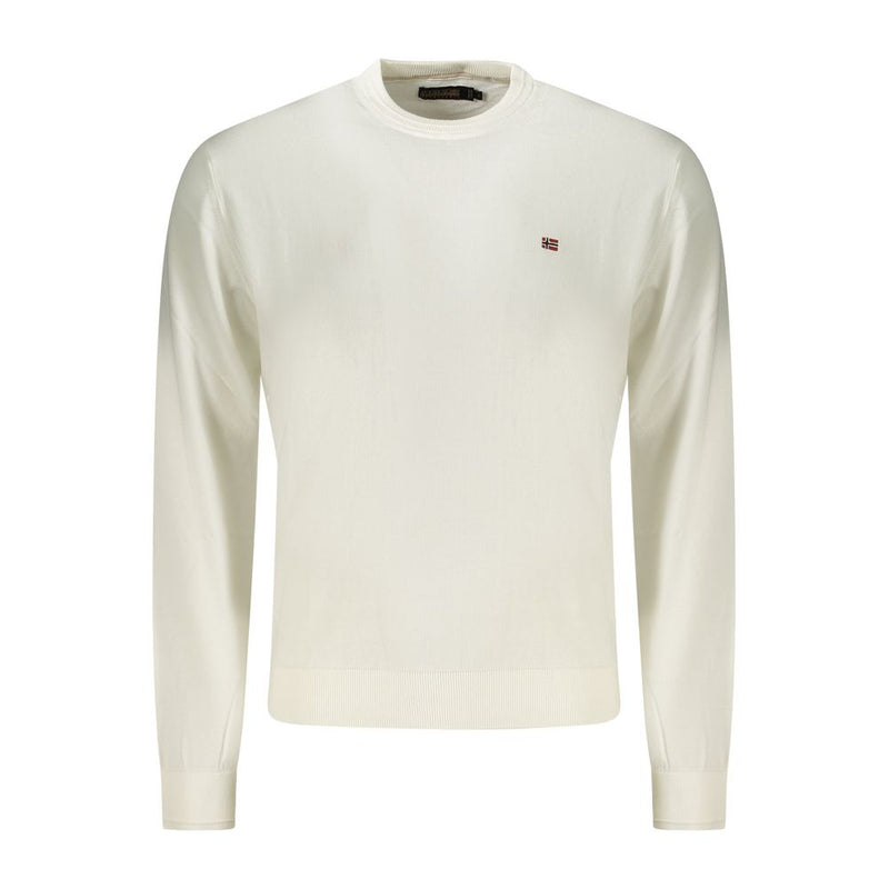 Napapijri White Cotton Long-Sleeved Men’s T-Shirt