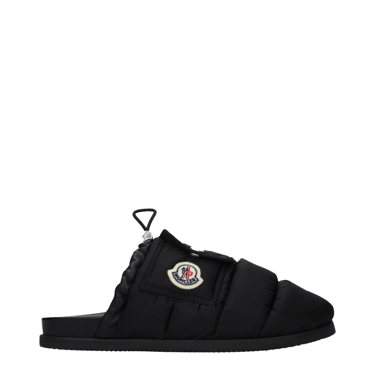 Moncler Black Fabric Slippers for Women