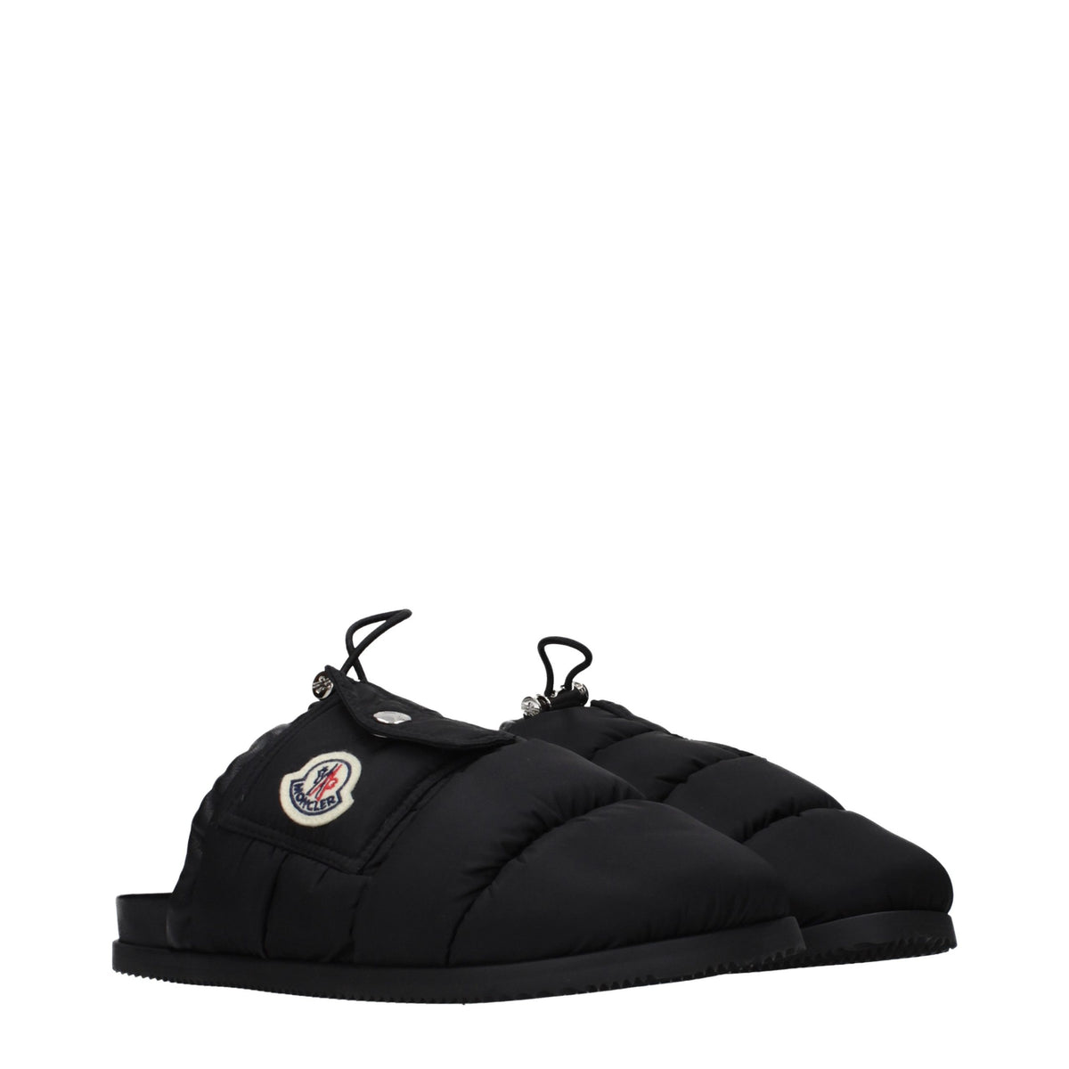 Moncler Black Fabric Slippers for Women