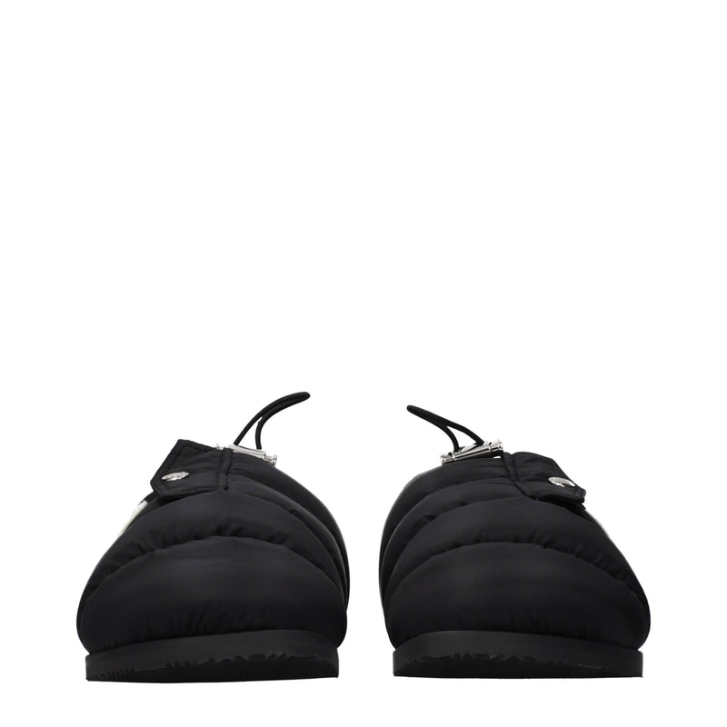 Moncler Black Fabric Slippers for Women