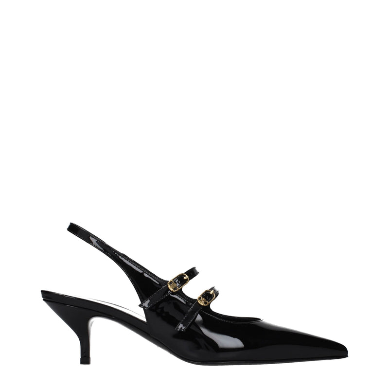Celine Black Leather Sandals for Women
