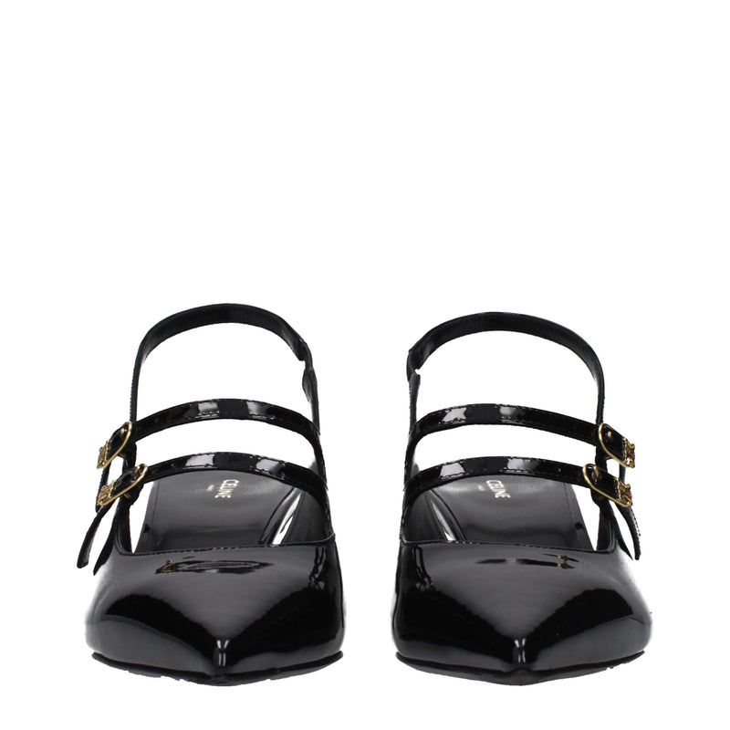 Celine Black Leather Sandals for Women