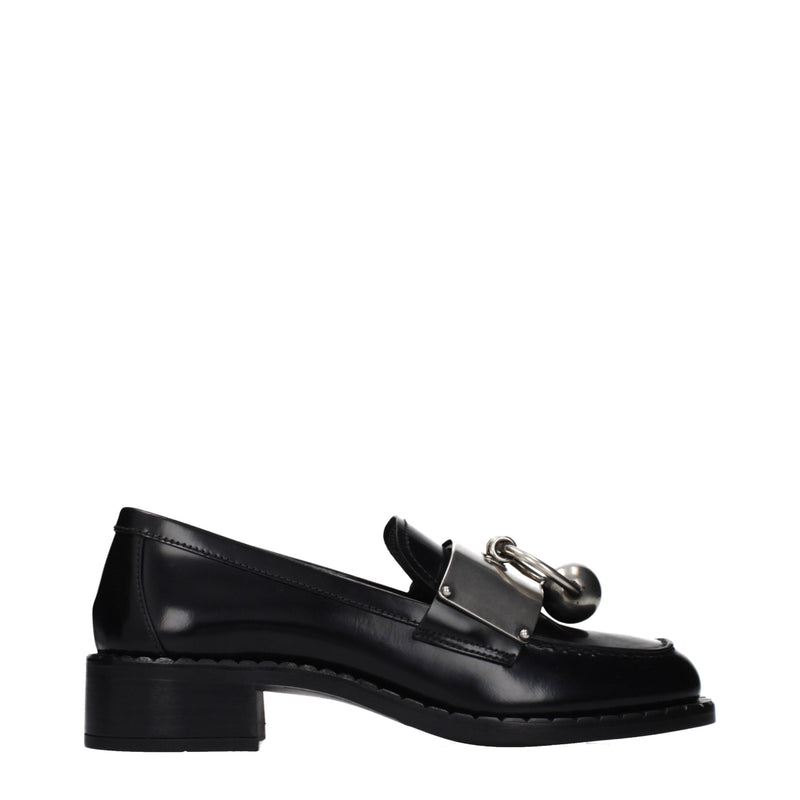 Prada Black Leather Slip-On Loafers for Women