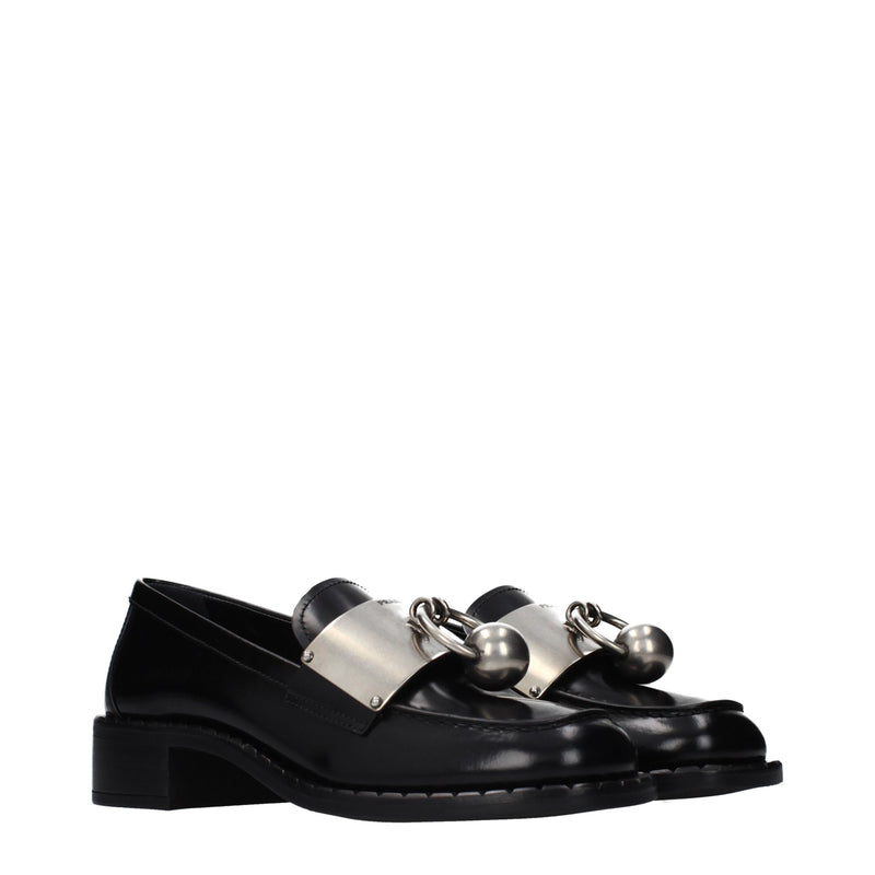 Prada Black Leather Slip-On Loafers for Women