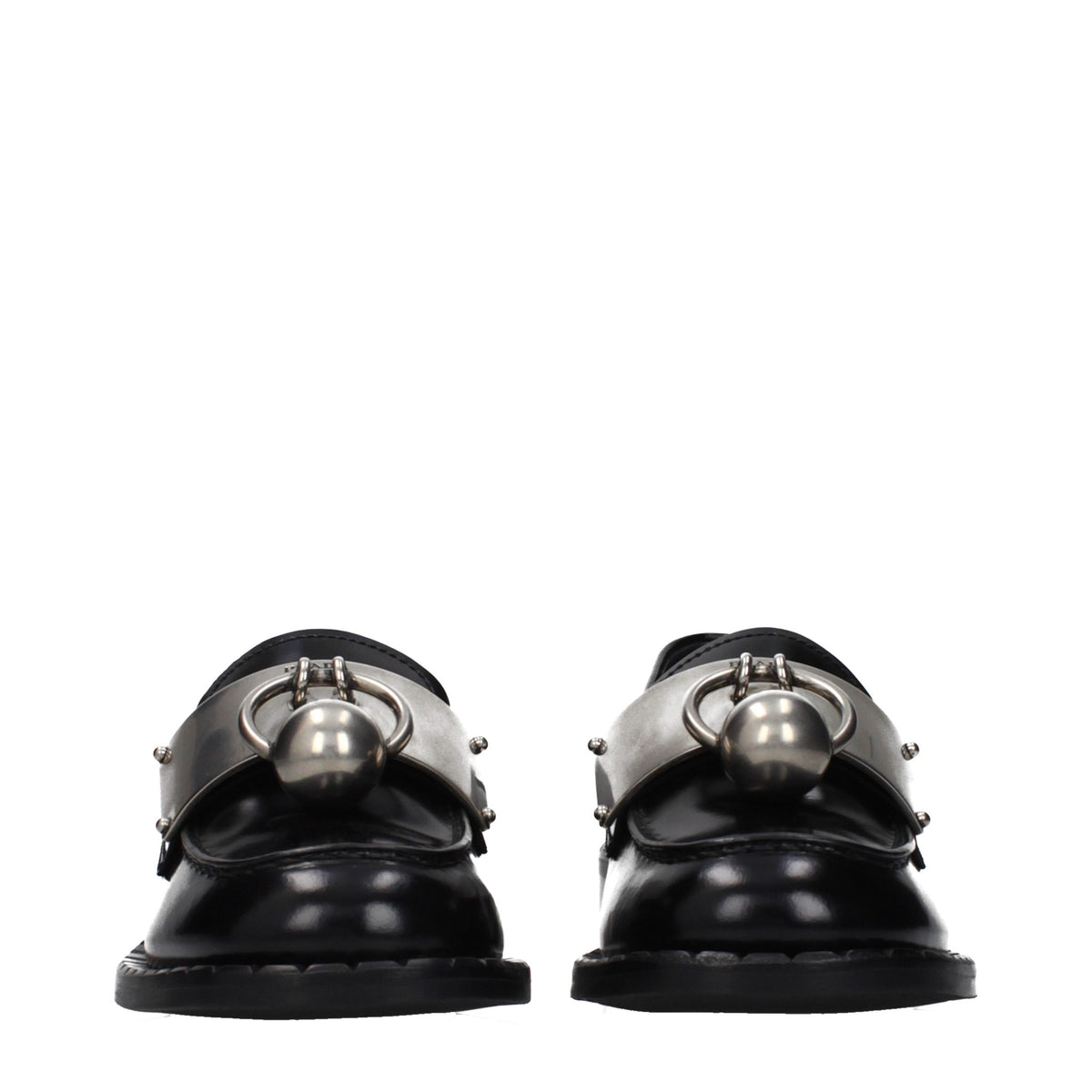 Prada Black Leather Slip-On Loafers for Women