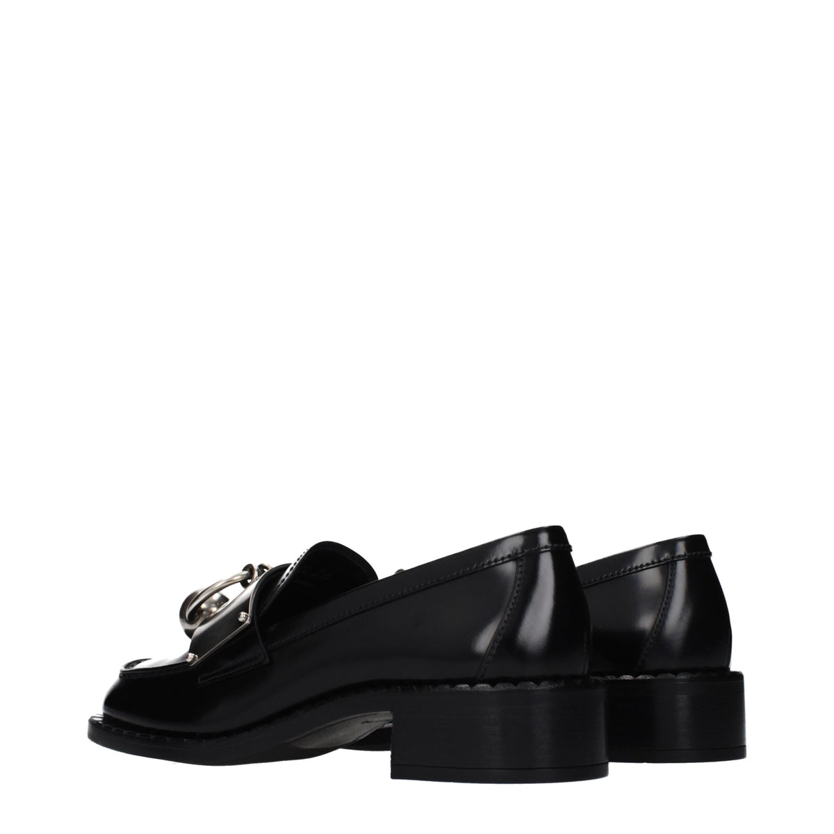 Prada Black Leather Slip-On Loafers for Women