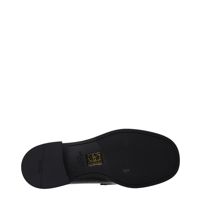 Prada Black Leather Slip-On Loafers for Women