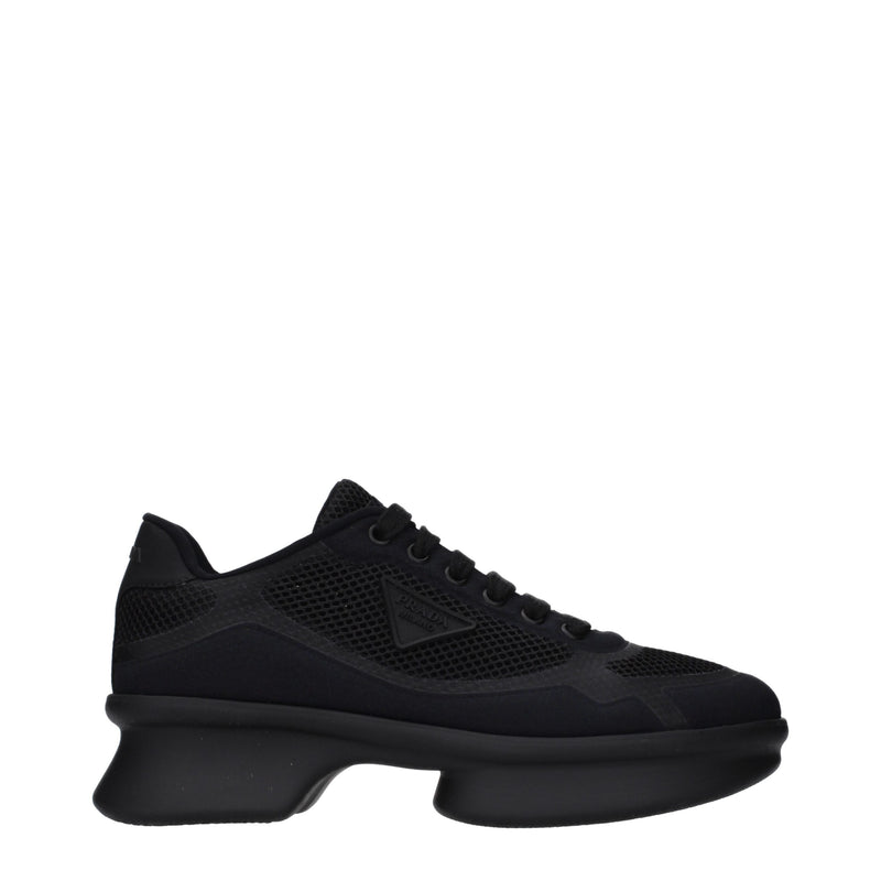 Prada Black Fabric Low Top Sneakers for Women