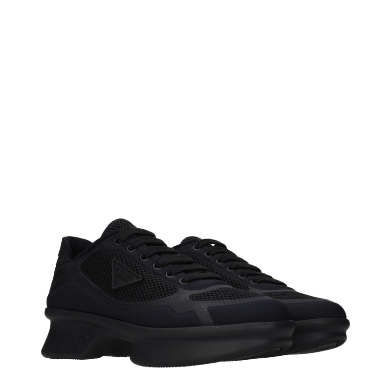Prada Black Fabric Low Top Sneakers for Women