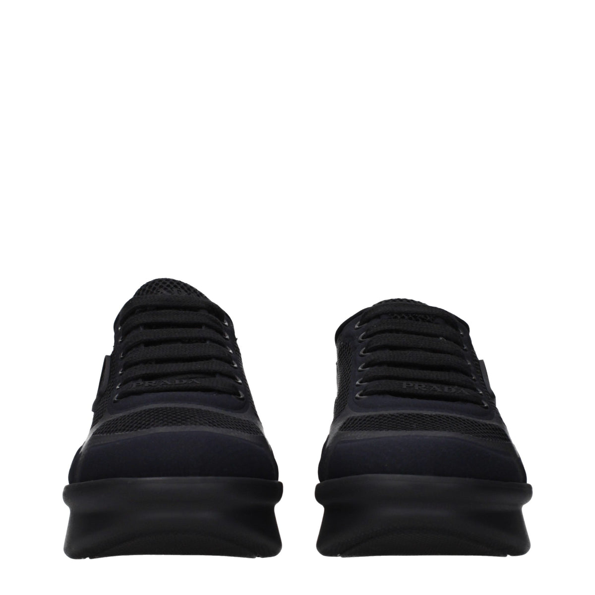 Prada Black Fabric Low Top Sneakers for Women