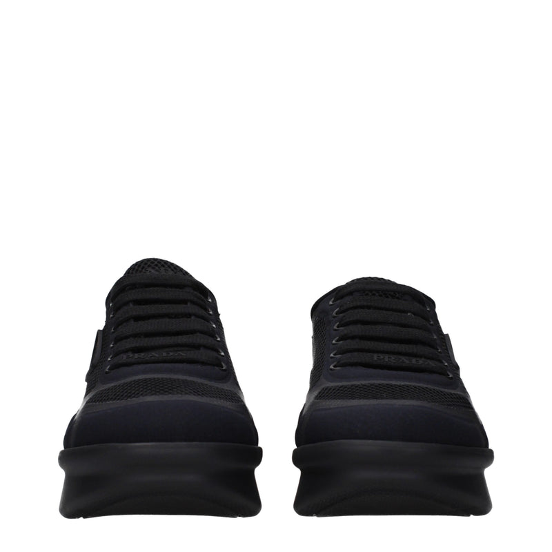Prada Black Fabric Low Top Sneakers for Women