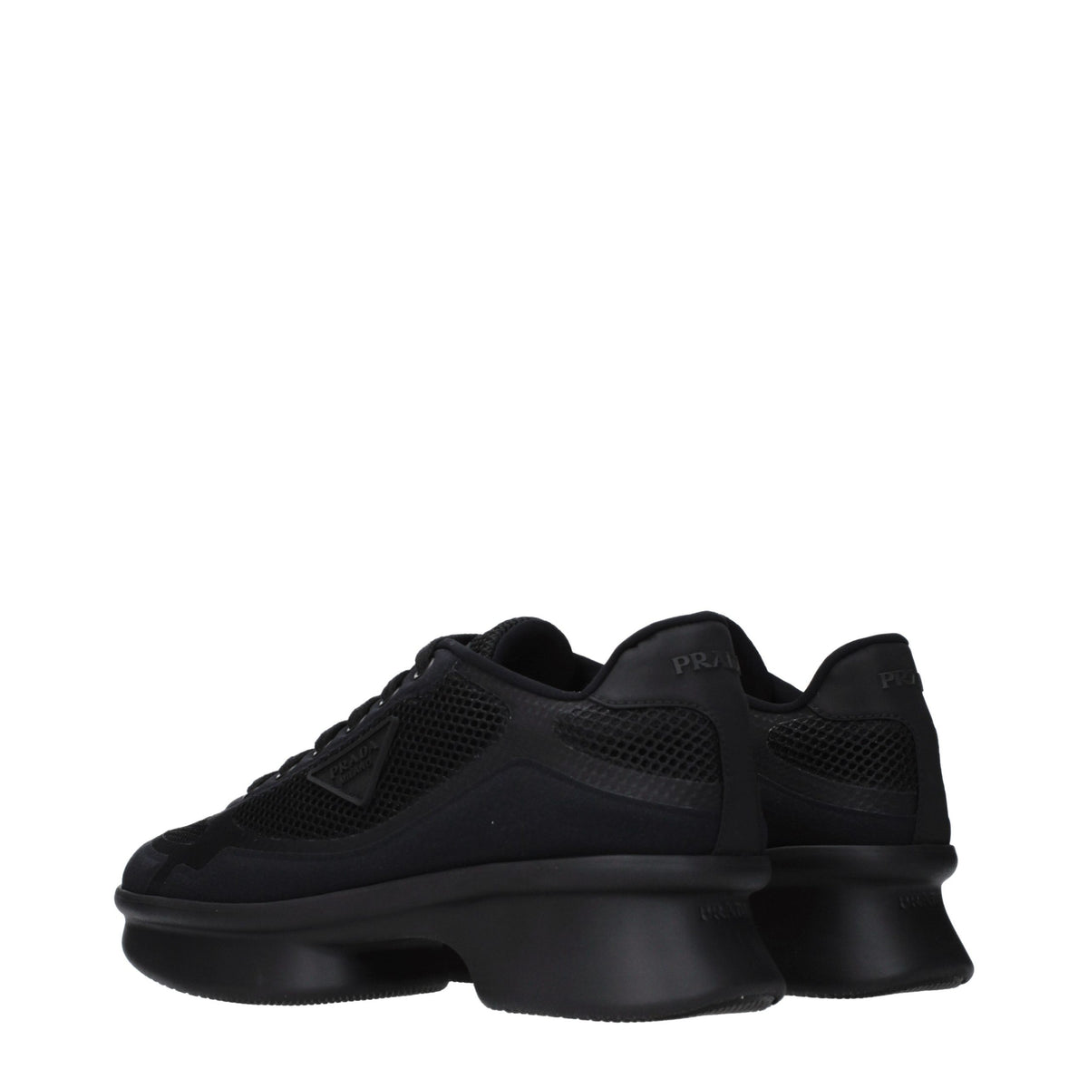 Prada Black Fabric Low Top Sneakers for Women