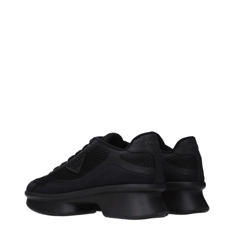 Prada Black Fabric Low Top Sneakers for Women