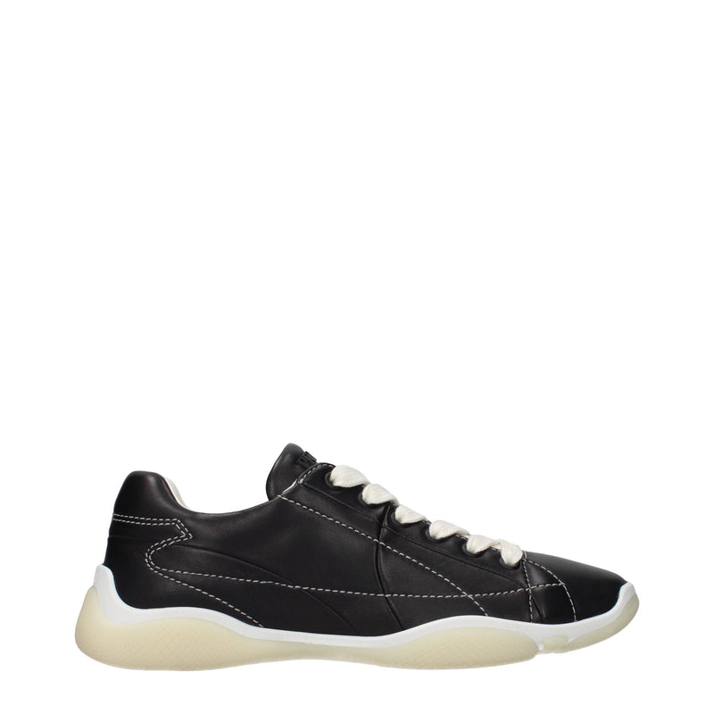 Prada Black Leather Sneakers for Women