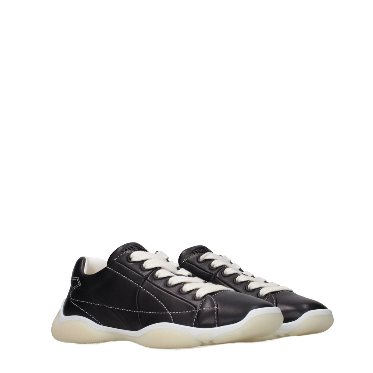 Prada Black Leather Sneakers for Women