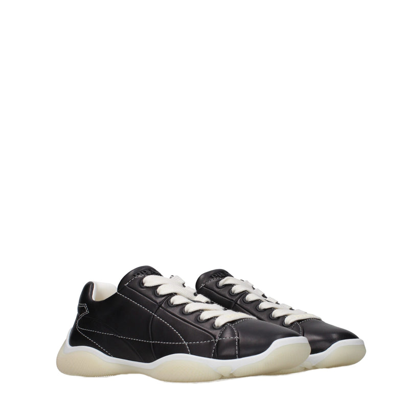 Prada Black Leather Sneakers for Women