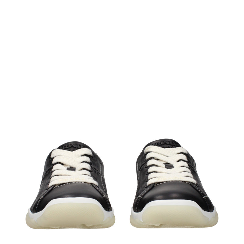 Prada Black Leather Sneakers for Women