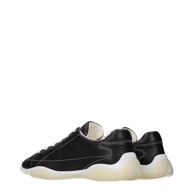 Prada Black Leather Sneakers for Women